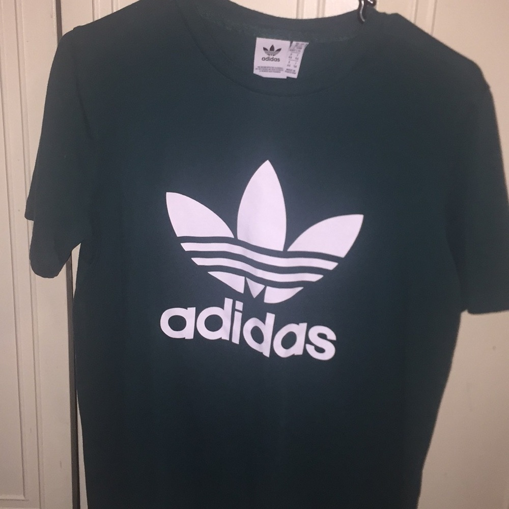 hunter green adidas tee